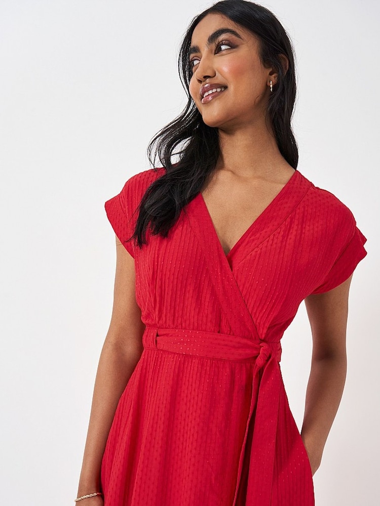 Crew Clothing Red Wrap Dress - Image 4 of 4
