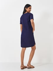 Crew Clothing Blue 100% Linen Shift Dress - Image 2 of 5