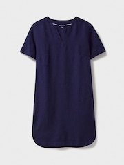 Crew Clothing Blue 100% Linen Shift Dress - Image 5 of 5