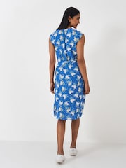 Bleu - Crew Clothing Company Olivia Cravate - Robe à col roulé imprimé - Image 2 of 5