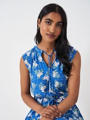 Bleu - Crew Clothing Company Olivia Cravate - Robe à col roulé imprimé - Image 4 of 5