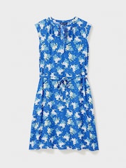 Bleu - Crew Clothing Company Olivia Cravate - Robe à col roulé imprimé - Image 5 of 5