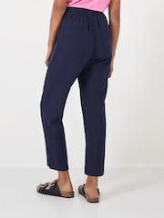 Crew Clothing Blue Linen Blend Tapered Trousers - Image 2 of 4