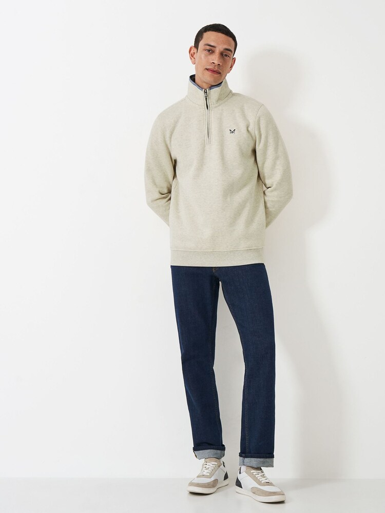 Crew Clothing Company Classic Half Zip 100% Cotton Sweatshirt - Image 1 of 5