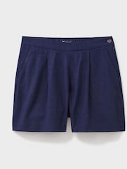 Crew Clothing Blue 100% Linen Blend Shorts - Image 4 of 4