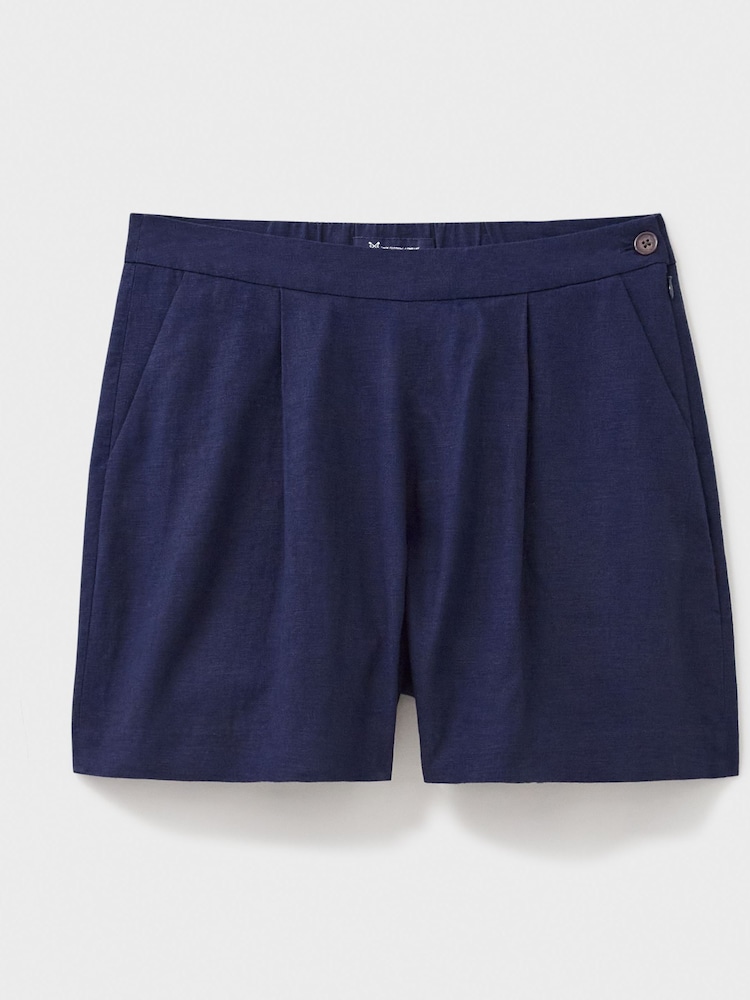 Crew Clothing Blue 100% Linen Blend Shorts - Image 4 of 4