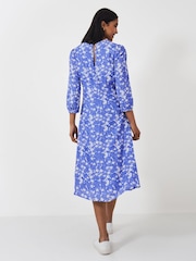 Crew Clothing Blue V-Neck Printed Long Sleeve Dress - Image 2 of 5