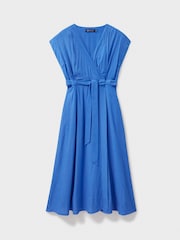 Crew Clothing Blue Wrap Dress - Image 5 of 5
