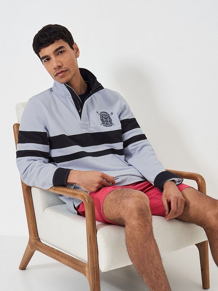 Crew Clothing – Cut and Sew – Gestreiftes Padstow-Piqué-Sweatshirt - Bild 1 von 4 Crew Clothing – Cut and Sew – Gestreiftes Padstow-Piqué-Sweatshirt - Bild 1 von 4
