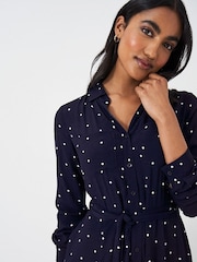 Crew Clothing Blue Sienna Tie Waist Shirt Dress - Image 3 of 3
