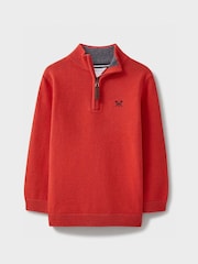 Crew Clothing Red 100% Cotton Half Zip Jumper - Image 2 of 4