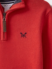 Crew Clothing Red 100% Cotton Half Zip Jumper - Image 4 of 4