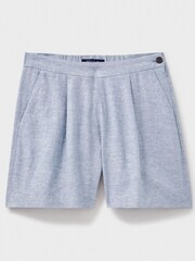 Crew Clothing Blue 100% Linen Blend Shorts - Image 5 of 5