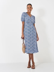 Crew Clothing Blue Fleur Tea Dress - Image 1 of 5