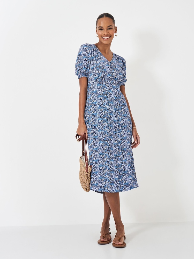 Crew Clothing Blue Fleur Tea Dress - Image 1 of 5