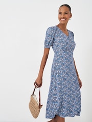 Crew Clothing Blue Fleur Tea Dress - Image 3 of 5