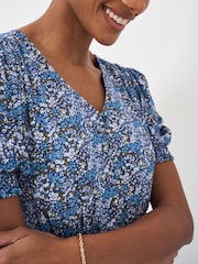 Crew Clothing Blue Fleur Tea Dress - Image 4 of 5