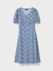 Crew Clothing Blue Fleur Tea Dress - Image 5 of 5