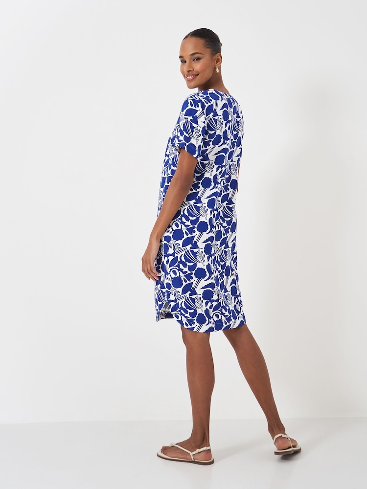 Crew Clothing Blue Lea 100% Linen Shift Dress - Image 2 of 5