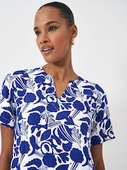 Crew Clothing Blue Lea 100% Linen Shift Dress - Image 4 of 5