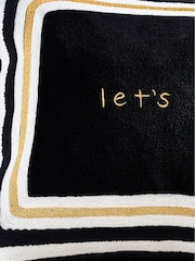 Rockett St George Lets Misbehave Velvet Embroidered Slogan Cushion - Image 5 of 8