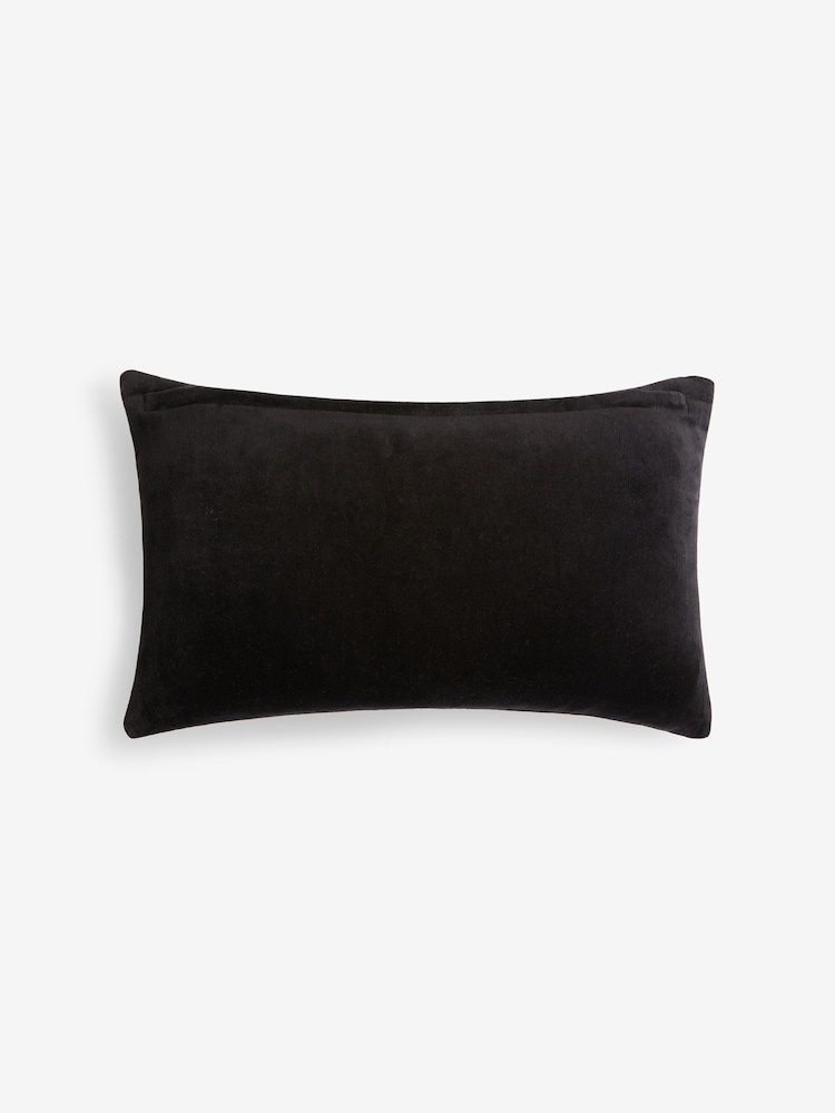 Rockett St George Lets Misbehave Velvet Embroidered Slogan Cushion - Image 7 of 8