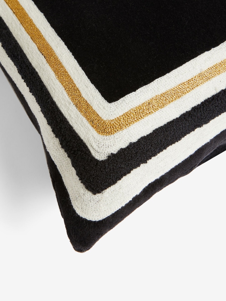 Rockett St George Lets Misbehave Velvet Embroidered Slogan Cushion - Image 8 of 8