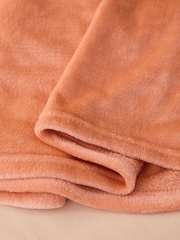 Peach Pink Plush Fleece Throw - Image 3 of 4
