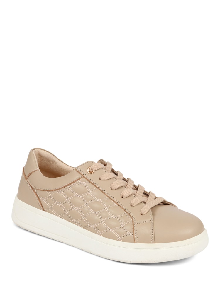 Jones Bootmaker Beige Allana Leather Lace-Up Trainers - Image 2 of 6 Jones Bootmaker Beige Allana Leather Lace-Up Trainers - Image 2 of 6