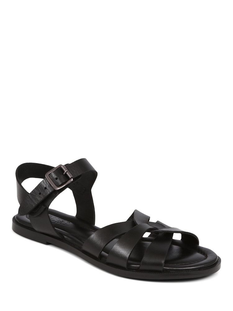 Jones Bootmaker Inez Flat Black Sandals - Image 1 of 5