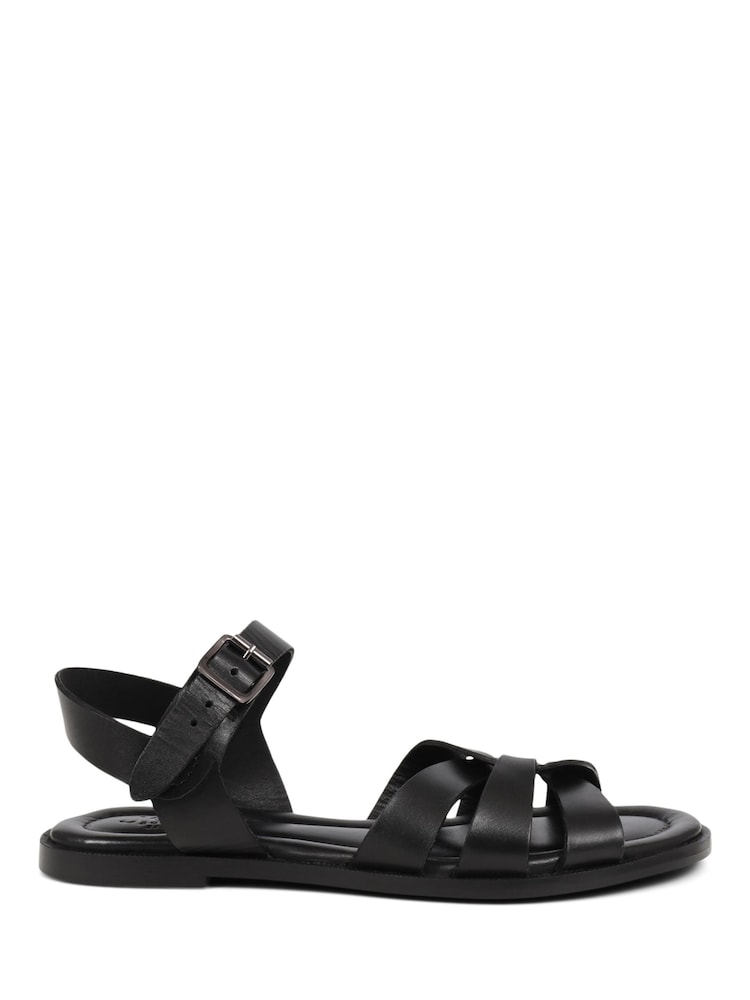 Jones Bootmaker Inez Flat Black Sandals - Image 2 of 5
