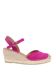 Jones Bootmaker Pink Ria Leather Espadrilles - Image 2 of 6