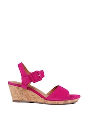 Jones Bootmaker Pink Grazina Leather Wedges - Image 2 of 6