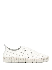 Jones Bootmaker Tallulah Leather Lace-Up White Shoes - Image 1 of 5