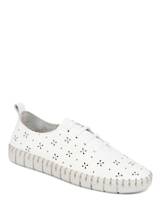 Jones Bootmaker Tallulah Leather Lace-Up White Shoes - Image 3 of 5