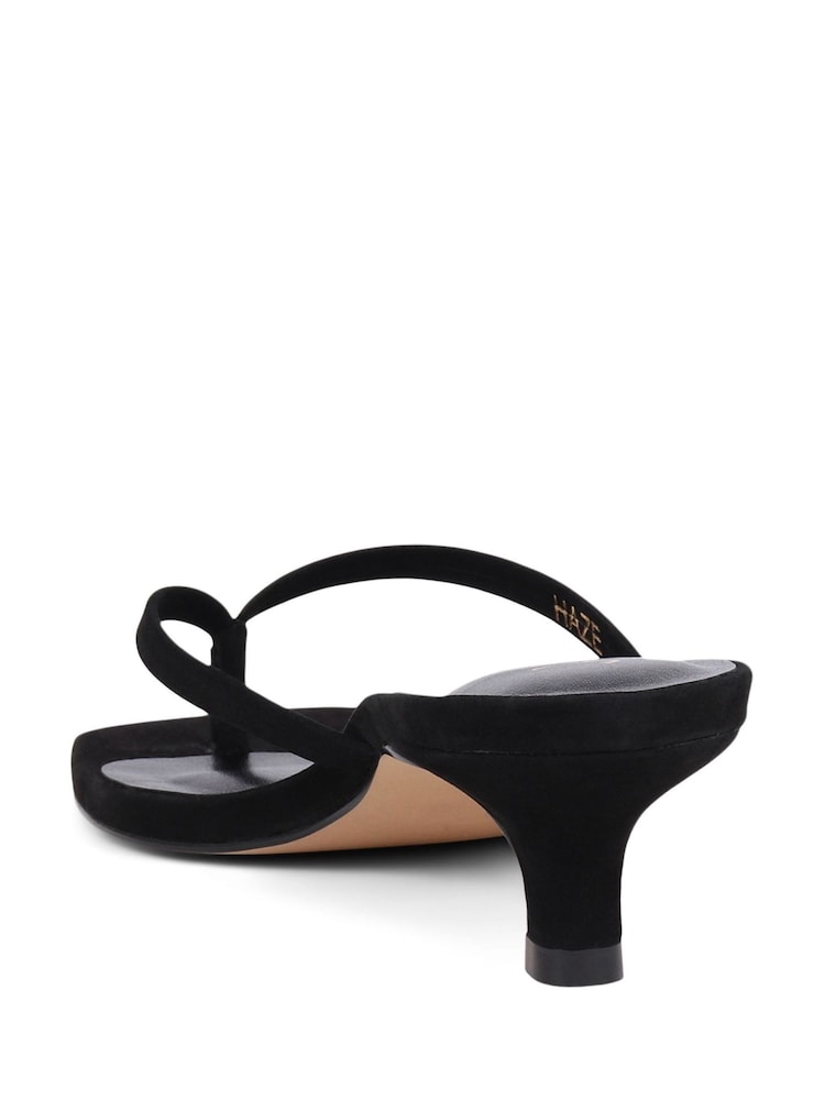 Jones Bootmaker Haze Leather Heeled Black Sandals - Image 2 of 5