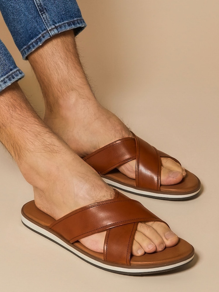 Jones Bootmaker Whitstable Leather Black Sliders - Image 1 of 6 Jones Bootmaker Whitstable Leather Black Sliders - Image 1 of 6