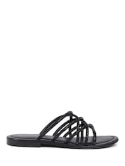 Jones Bootmaker Hira Jewelled Leather Black Sandals - Image 1 of 5