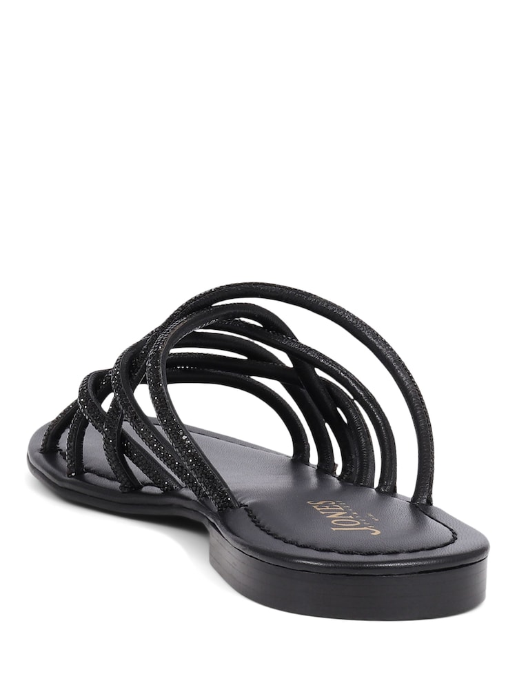 Jones Bootmaker Hira Jewelled Leather Black Sandals - Image 2 of 5