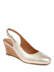 ذهبي - حذاء بكعب وتد جلد Zahra من Jones Bootmaker - صورة 4 من 6