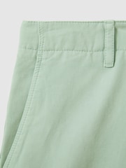 Reiss Mint Ezra Cotton Linen Blend Internal Drawstring Shorts - Image 6 of 6