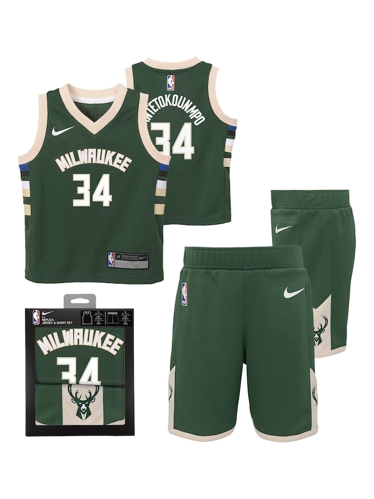 Fanatics Green Milwaukee Bucks Replica Icon Box Set Giannis Antetokounmpo Toddler Jersey - Image 1 of 3