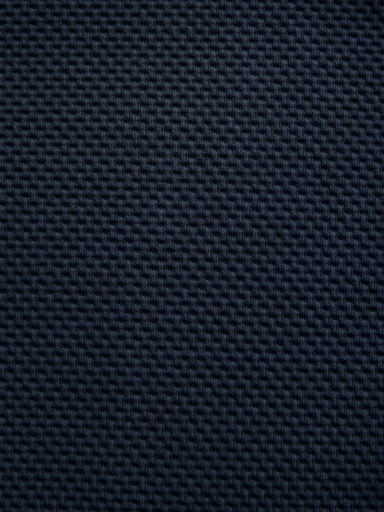 Navy Blue Quarter Zip Textured Funnel Sweatshirt - Image 10 of 10