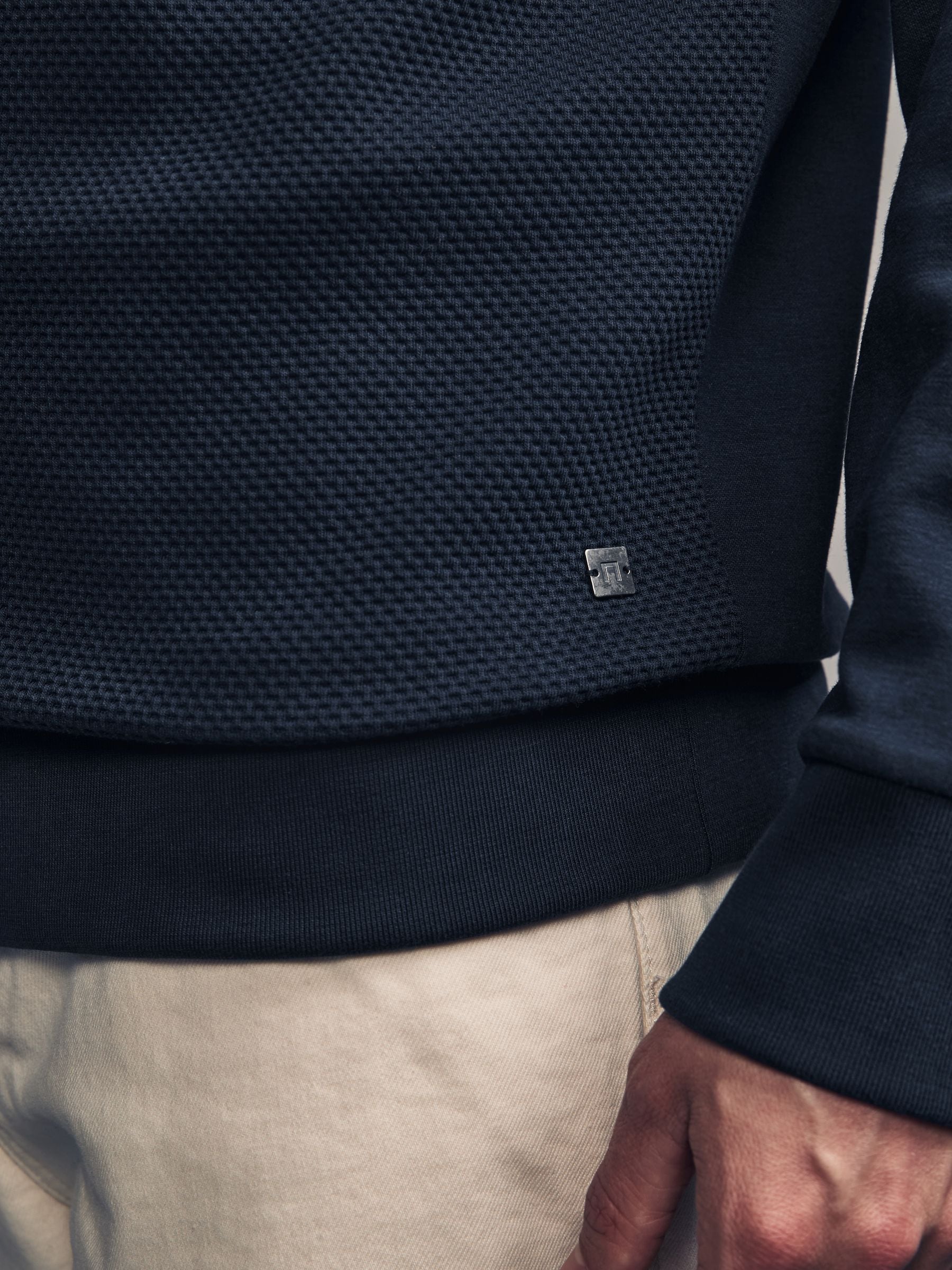 Buy Navy Blue Quarter Zip Textured Funnel Sweatshirt from Buy Navy Blue Quarter Zip Textured Funnel Sweatshirt from