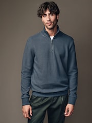 Gris d'ardoise - Quarter Zip Textured Funnel Sweatshirt - Image 2 de 7