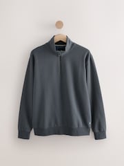 Gris d'ardoise - Quarter Zip Textured Funnel Sweatshirt - Image 5 de 7