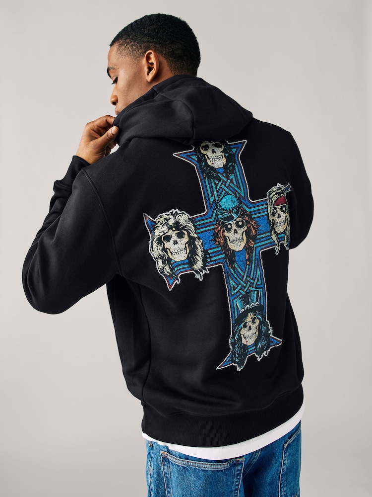Black Guns N Roses License Graphic Hoodie - Image 1 of 9
