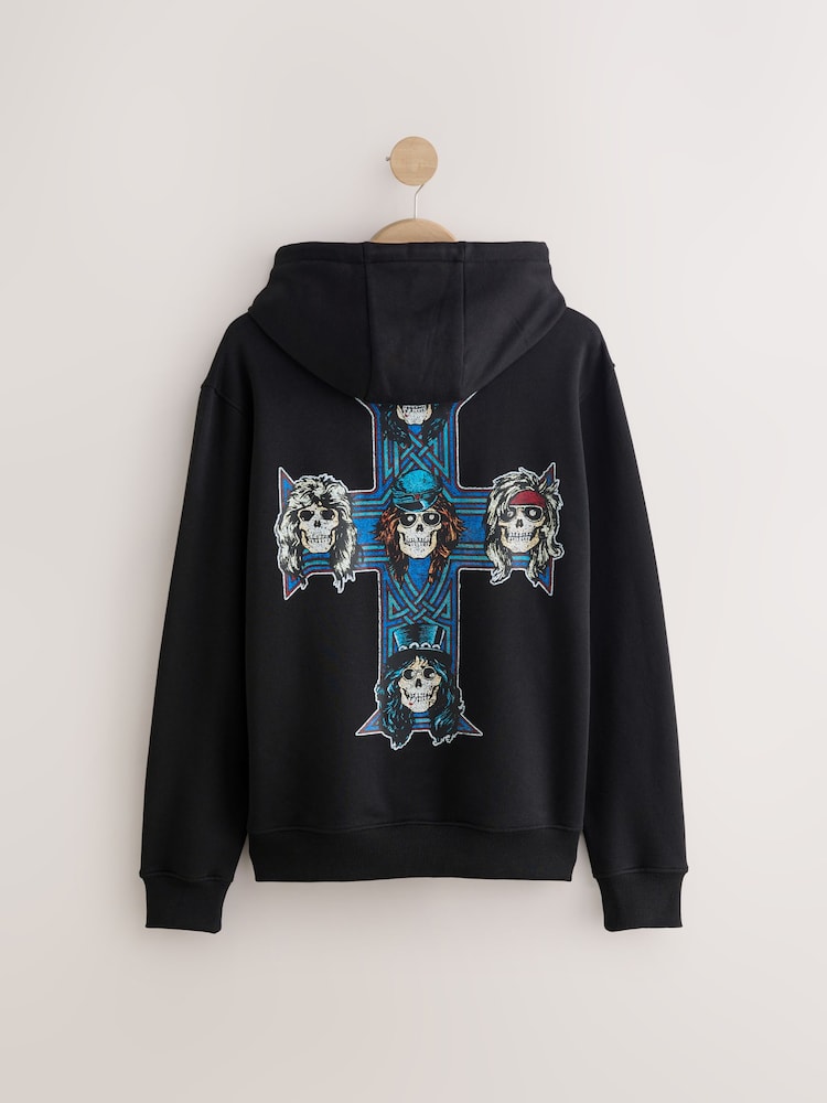 Black Guns N Roses License Graphic Hoodie - Image 7 of 9