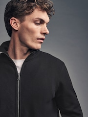 Noir - Quarter Zip Textured Funnel Sweatshirt - Image 1 de 10