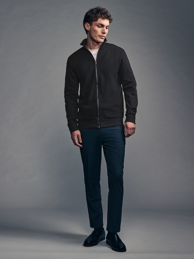 Noir - Quarter Zip Textured Funnel Sweatshirt - Image 2 de 10